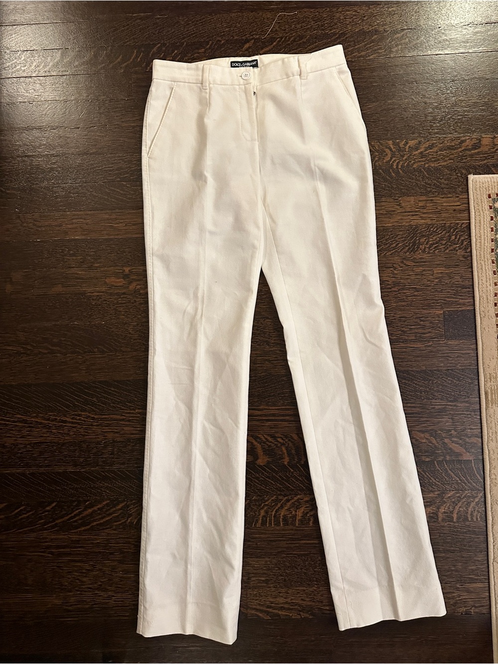 Dolce & Gabbana Women's Ivory Straight-Leg Trousers
